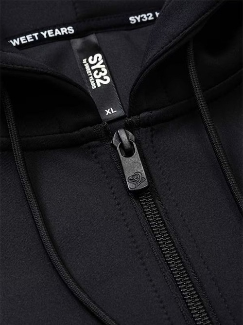 ZIP�ա��ǥ��� DOUBLE KNIT MULTI LOGO ZIP HOODIE BLACK SY32 by SWEET YEARS �����磻�����ƥ��ȥ��Х����������ȥ��䡼��