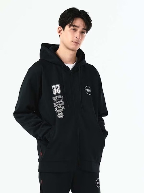 ZIP�ա��ǥ��� DOUBLE KNIT MULTI LOGO ZIP HOODIE BLACK SY32 by SWEET YEARS �����磻�����ƥ��ȥ��Х����������ȥ��䡼��
