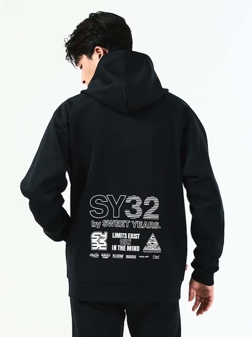 ZIP�ա��ǥ��� DOUBLE KNIT MULTI LOGO ZIP HOODIE BLACK SY32 by SWEET YEARS �����磻�����ƥ��ȥ��Х����������ȥ��䡼��