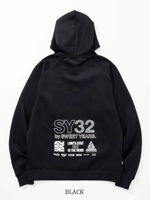 ZIP�ա��ǥ��� DOUBLE KNIT MULTI LOGO ZIP HOODIE BLACK SY32 by SWEET YEARS �����磻�����ƥ��ȥ��Х����������ȥ��䡼��