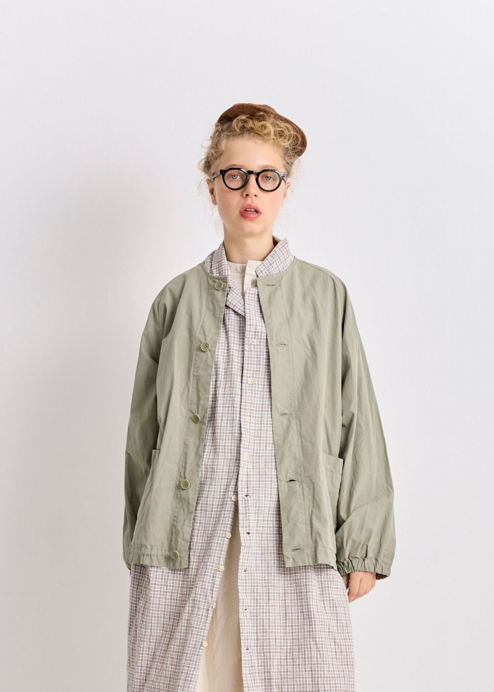 【中古】ヴェリテクール Veritecoeur Vegetable Dyeing ヨークシャツ ブラウス 前開き F ライトカーキ /CX ■OS ■SH 000000006880_Tf863QF.jpg