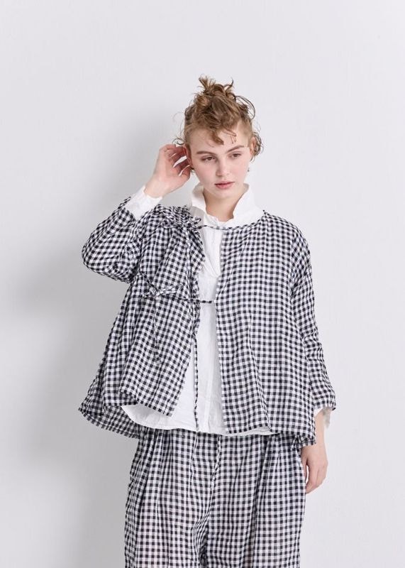 VC-2831<br>ギンガムチェックカシュクールブラウス