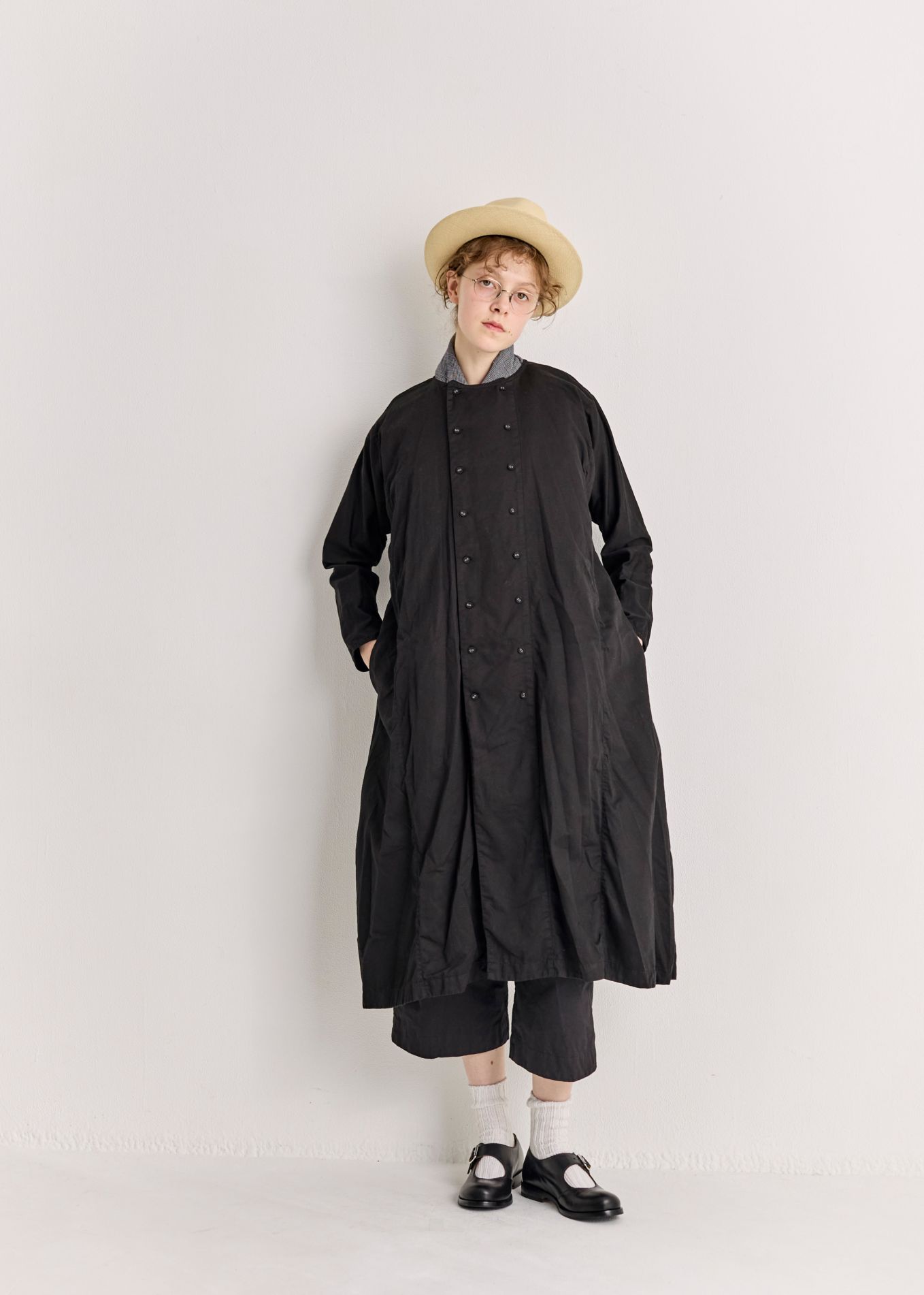 2way ワンピースコート ブラック（Vica Pota） VC-2890<br>ダブルボタンワンピース - COLLECTION - Veritecoeur