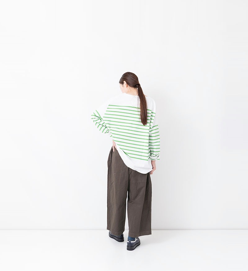 Veritecoeur ヴェリテクール タックパンツ グリーン ストライプ LTD-153<br>ボリュームタックパンツ - Limited - Veritecoeur