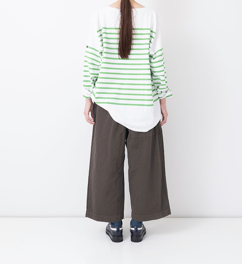 Veritecoeur ヴェリテクール タックパンツ グリーン ストライプ Veritecoeur ヴェリテクール タックパンツ グリーン ストライプ