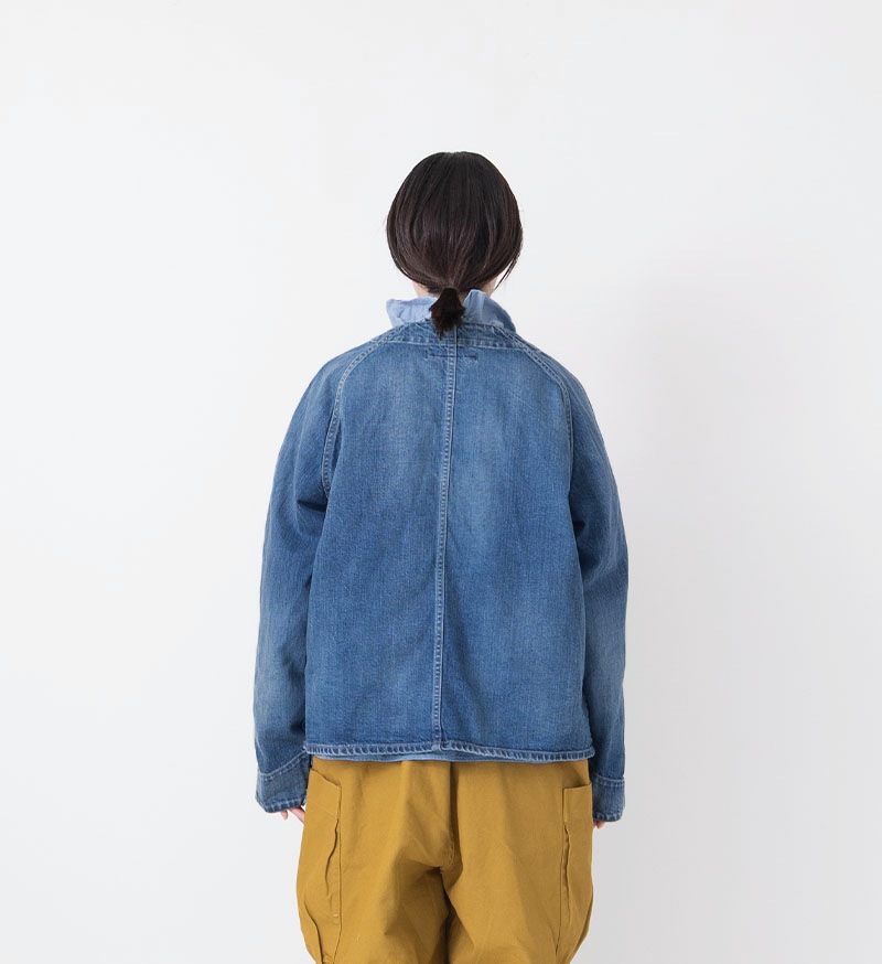 ST-186<br>ノーカラーデニムカバーオール