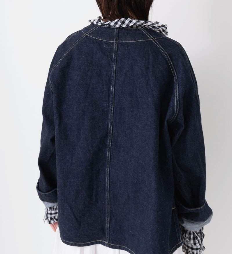 ST-186<br>ノーカラーデニムカバーオール