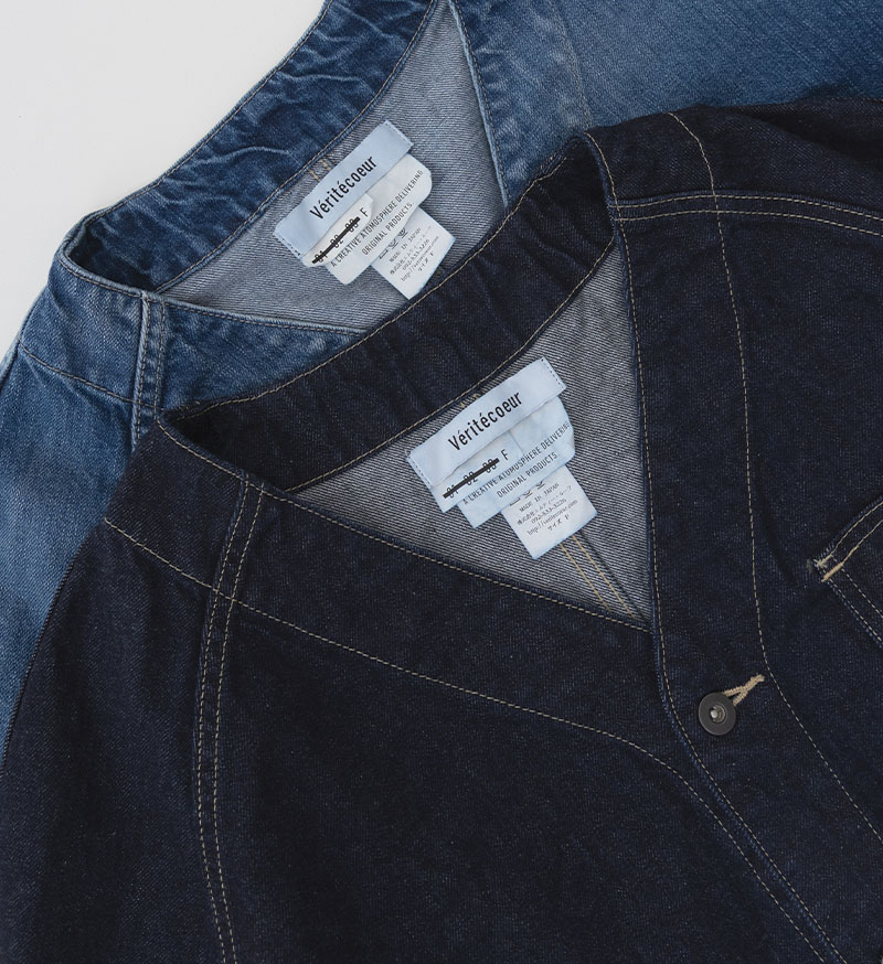 ST-186<br>ノーカラーデニムカバーオール