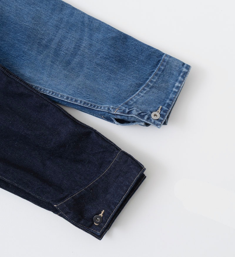 ST-186<br>ノーカラーデニムカバーオール - BASIC - Veritecoeur