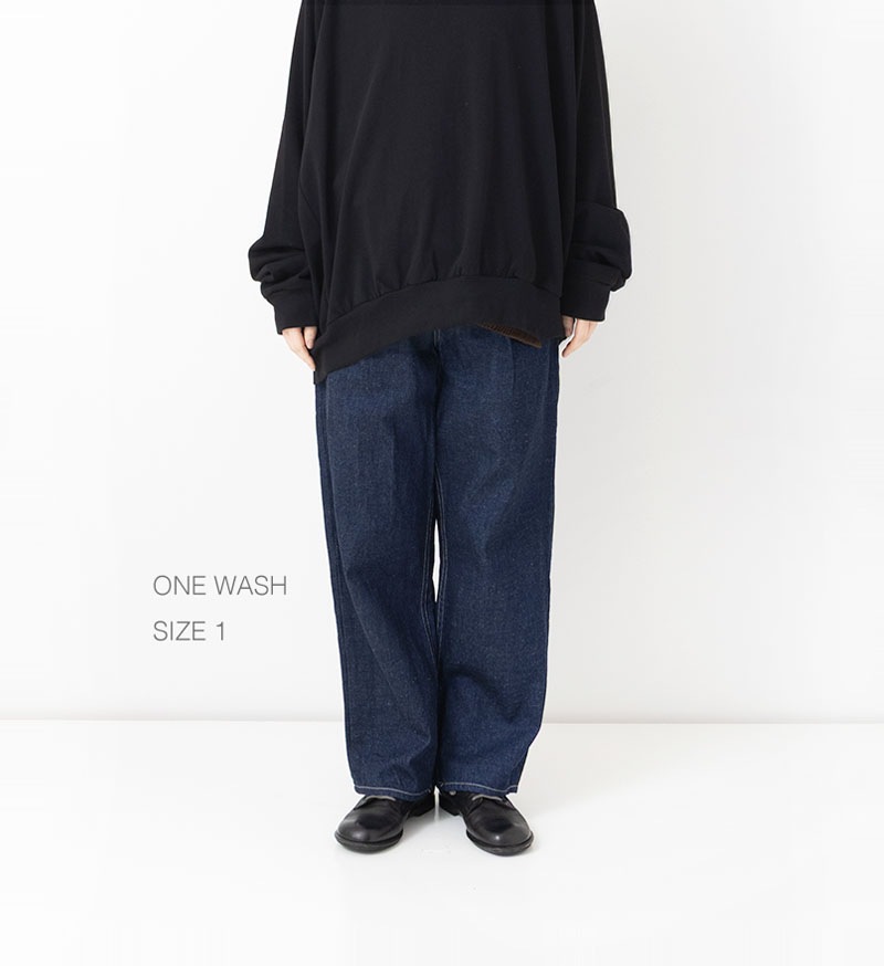 enrica リネンデニム　タックパンツ トリックジップ 甘織デニムのタックパンツ 501（ブルー） | ハンプ