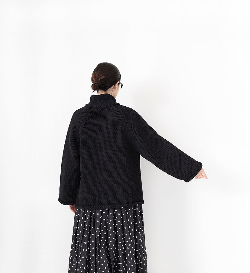 黒異素材使いニットジャケットサイズ40 quaranciel ジャケット ノーカラージャケット quaranciel:「手洗い可能