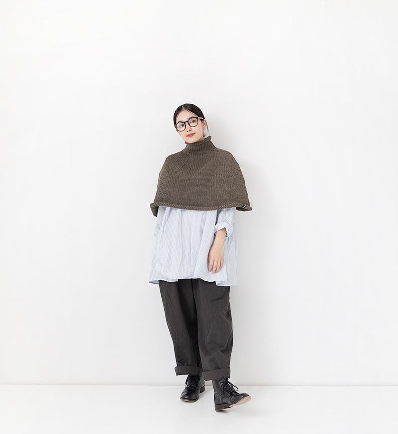 パロマウール　ニットポンチョ セール】 【洗える】ウールカシミヤ ニットポンチョ （ニット