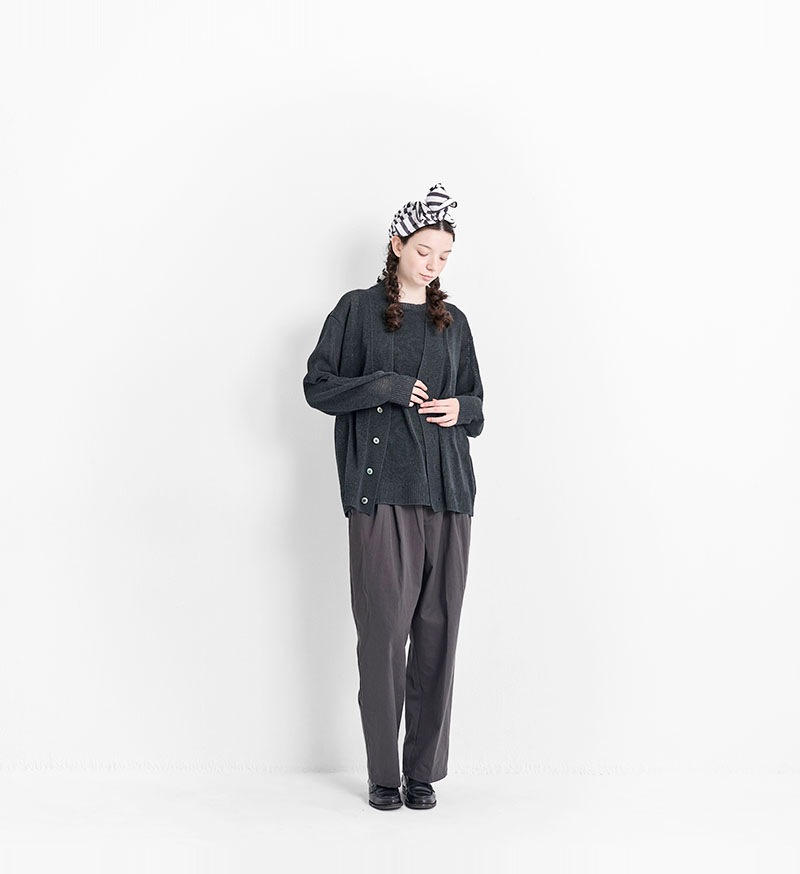 keiカーディガン チャコールグレー native villge VCK-308<br>テンセルV/Nカーディガン - COLLECTION - Veritecoeur