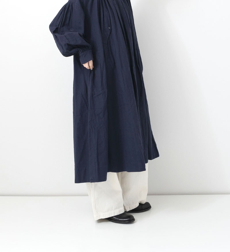 45R✴︎リネン 908オーシャンスモックプル インディゴ ワンピース 71250464.jpg