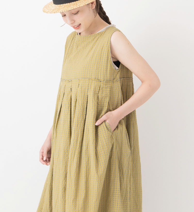《Veritecoeur Shop & online shop 限定》<br>SP-015<br>CHECK SLEEVELESS DRESS