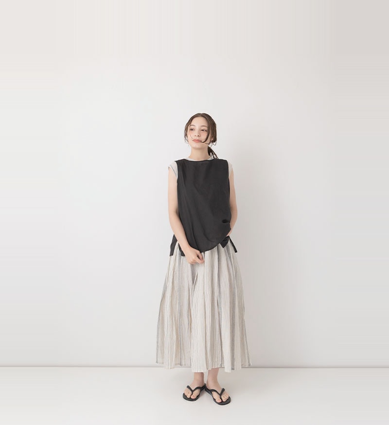 《Veritecoeur Shop & online shop 限定》<br>SP-020<br>STRIPE SLEEVELESS ONE PIECE