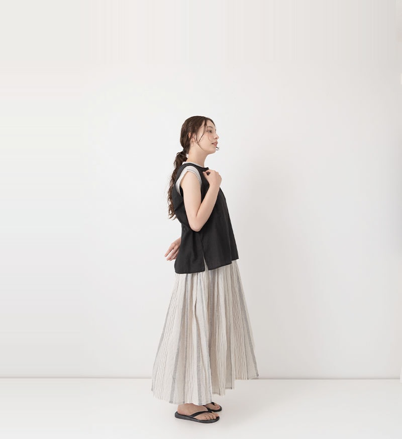 《Veritecoeur Shop & online shop 限定》<br>SP-020<br>STRIPE SLEEVELESS ONE PIECE