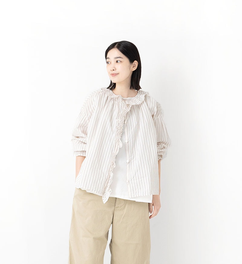 LTD-203<br>ストライプフリルブラウス