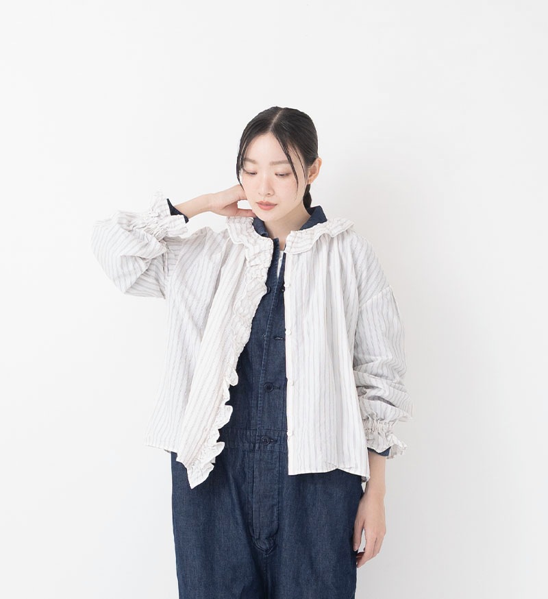 LTD-203<br>ストライプフリルブラウス