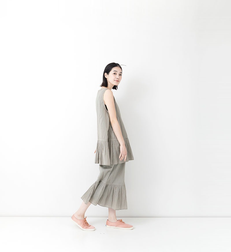アンティークレース　フリル袖　ウッド　左手　木製　ジョイント　木 No.875 アンティークブーケ 姫袖ワンピース + ボンネット / グラス