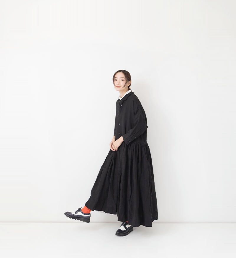 Veritecoeur 切替ギャザーワンピース Veritecoeur online 限定※<br>NT-102J<br>リネン切替ギャザー