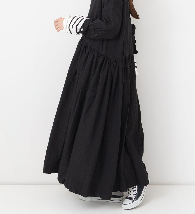 Veritecoeur 切替ギャザーワンピース Veritecoeur online 限定※<br>NT-102J<br>リネン切替ギャザー