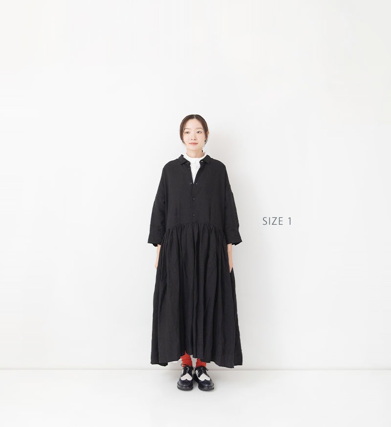 Veritecoeur 切替ギャザーワンピース Veritecoeur online 限定※<br>NT-102J<br>リネン切替ギャザー