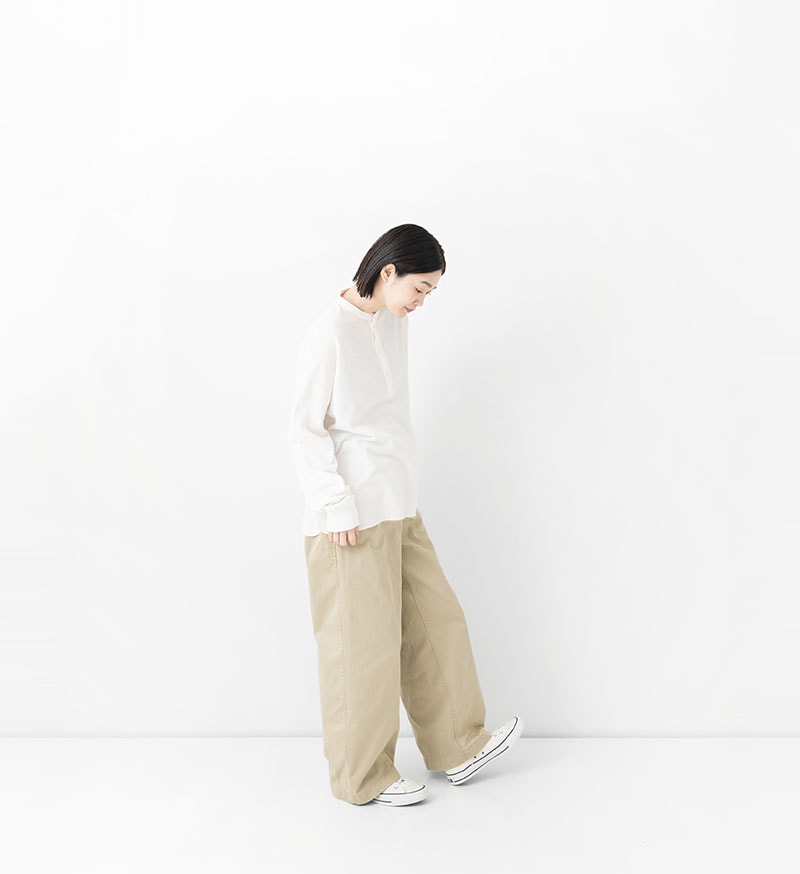 véritécœur ベージュ チノパン ベージュ 【ツータック】チノパン 折り目加工 無地 カジュアルパンツ