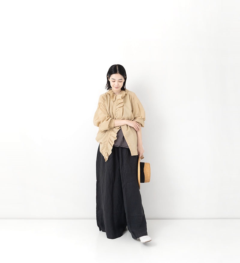 yuki 様　FORFORMO フォルフォルモ フリル ブラウス ネイビー trim_ofcrs_item6c356b9af07011f