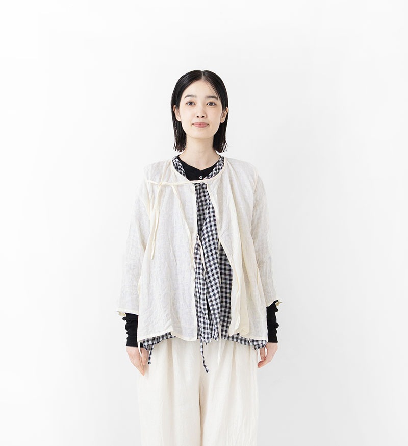 ao ＊タグ付き美品＊ リネンカスケードブラウス (off white) □オープンカラーローズ刺繍ブラウス/an another angelus [53BF02j002