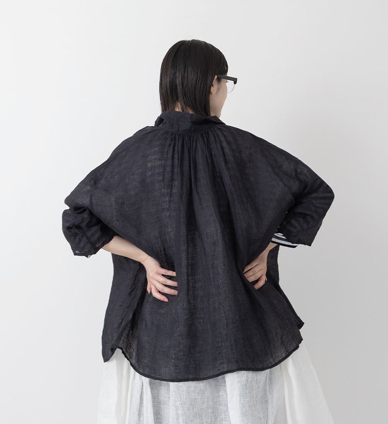 VC-2842<br>リネンギャザーブラウス - COLLECTION - Veritecoeur