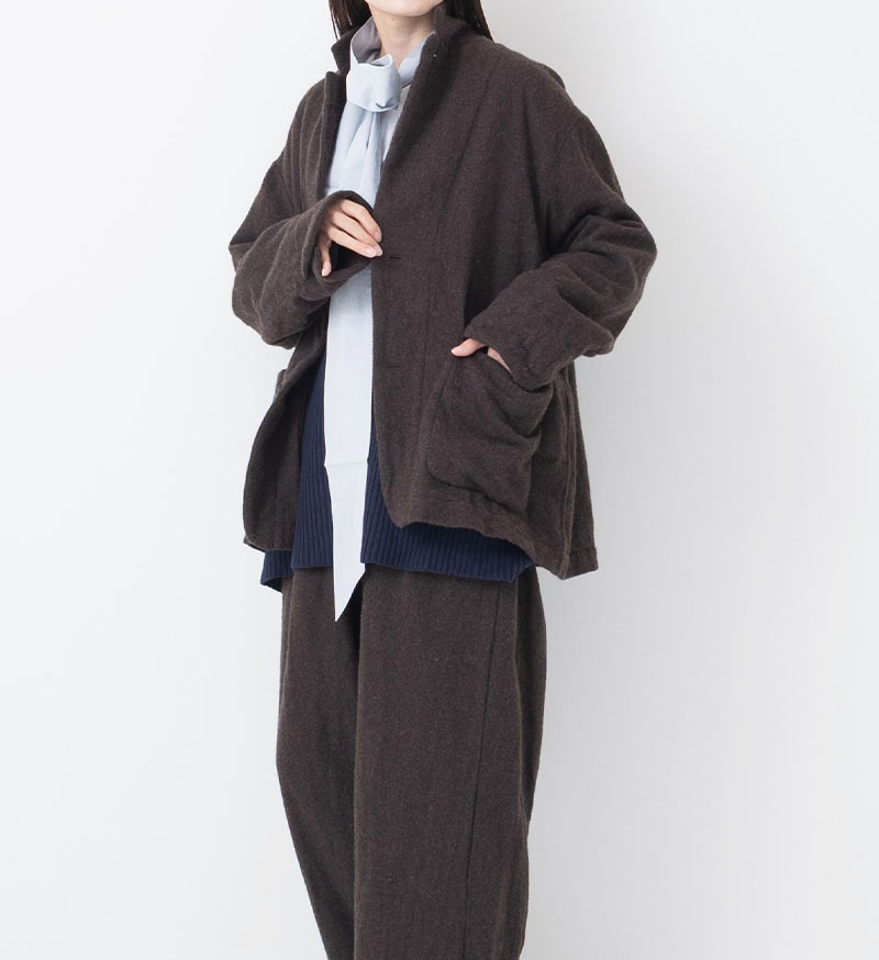 ピューリタン 黒ウールプルオーバー ヴィンテージ VC-2797<br>ウールテーラードジャケット - COLLECTION - Veritecoeur