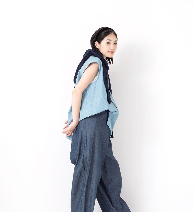 LTD-150<br>シャンブレーフリルブラウス