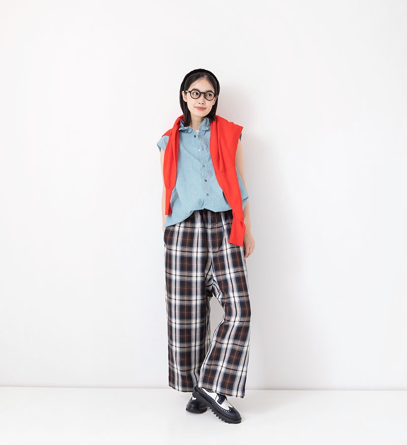 LTD-150<br>シャンブレーフリルブラウス