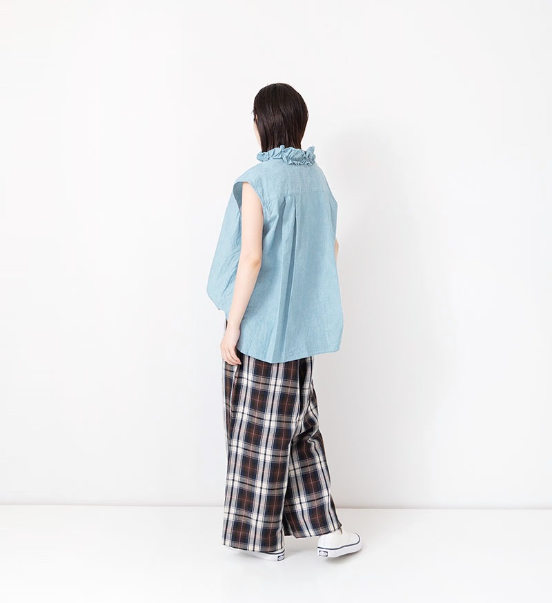 LTD-150<br>シャンブレーフリルブラウス