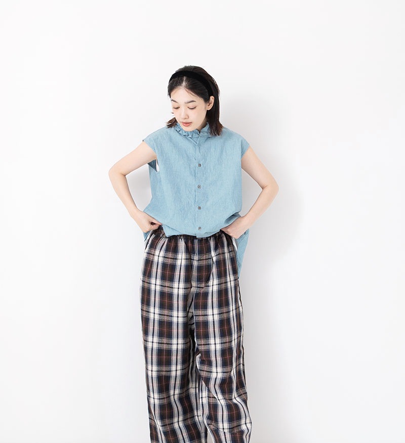 LTD-150<br>シャンブレーフリルブラウス