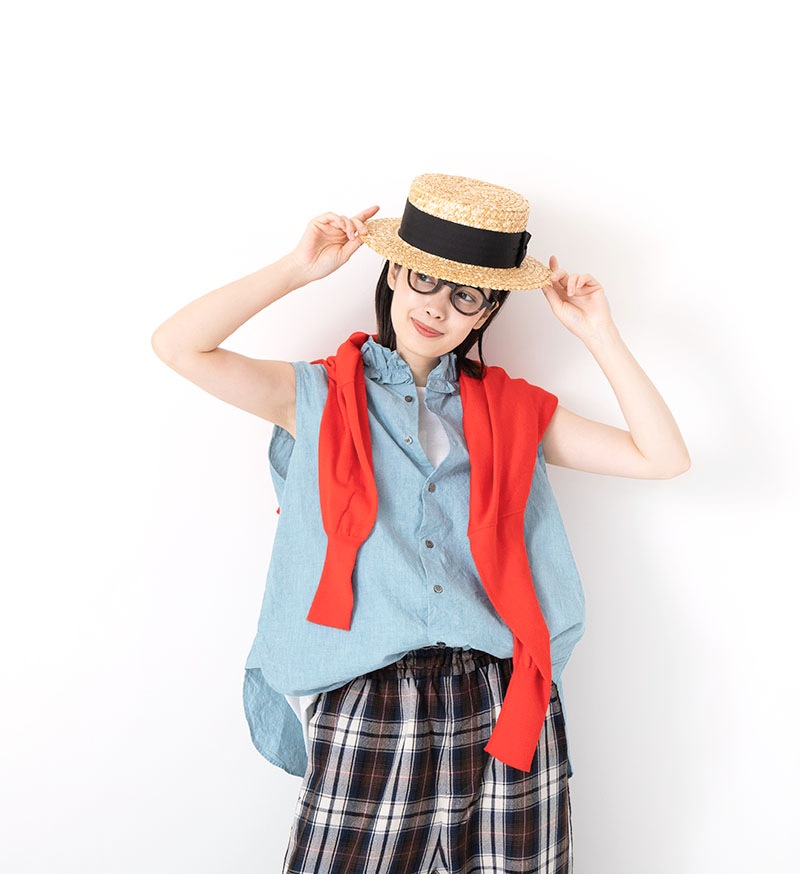 LTD-150<br>シャンブレーフリルブラウス