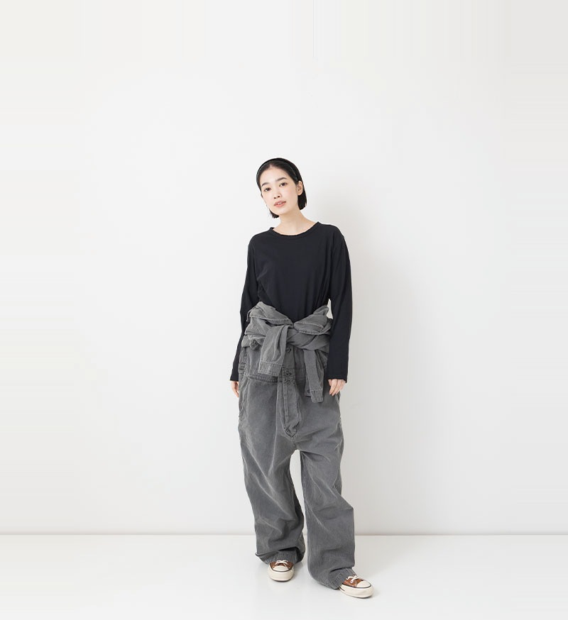 ST-068<br>強撚天竺クルーネックロングスリーブ