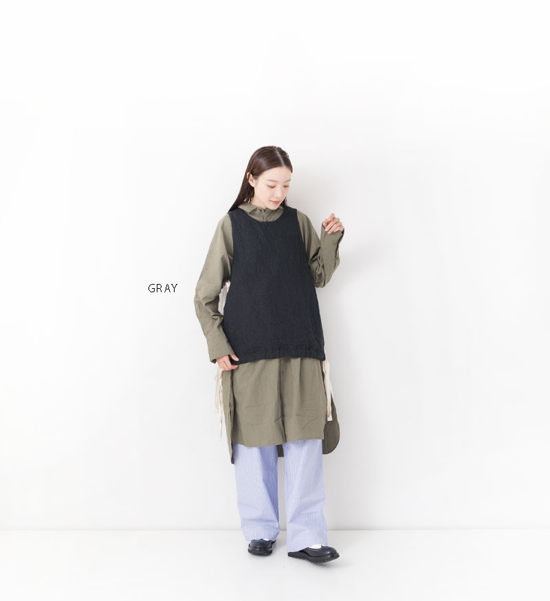 vc2804 ウールリネン リバーシブルベスト BK VC-2804<br>ウールリネンリバーシブルベスト - COLLECTION