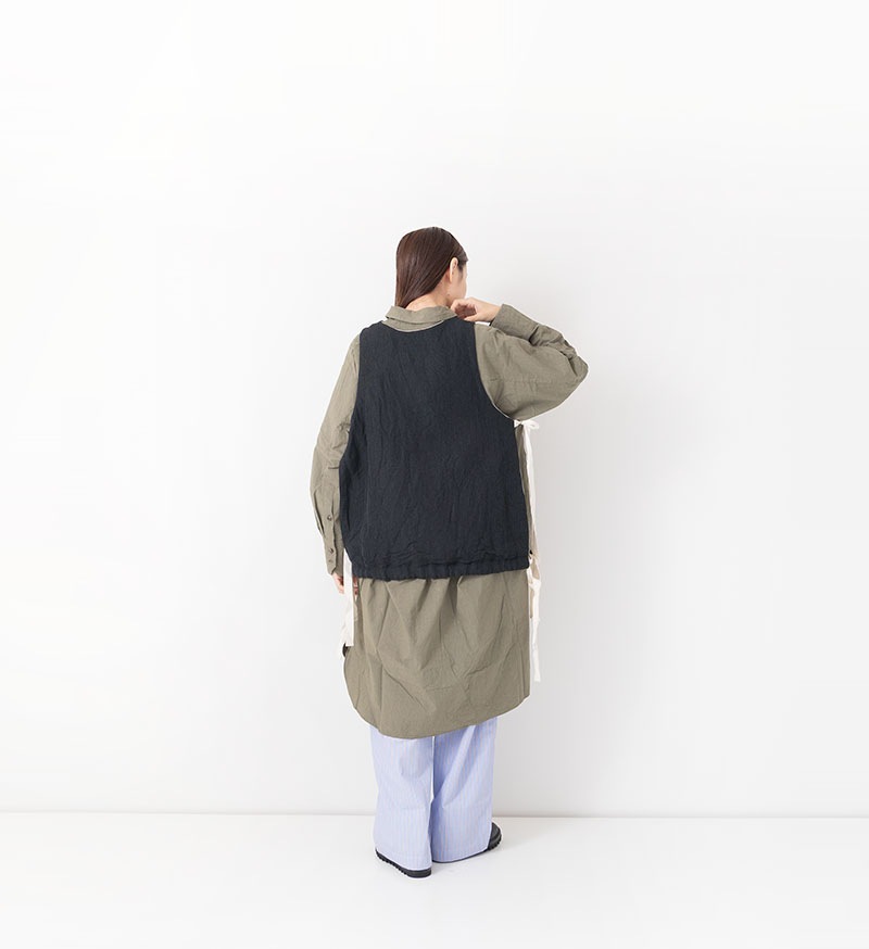 ☆今だけ価格☆【新品未使用】OUTIL ウティ ウールリネンベスト r20101) / RINEN(リネン) / 2/60ウール綾織ベスト レディース / メール