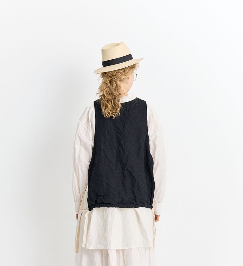 vc2804 ウールリネン リバーシブルベスト BK VC-2804<br>ウールリネンリバーシブルベスト - COLLECTION