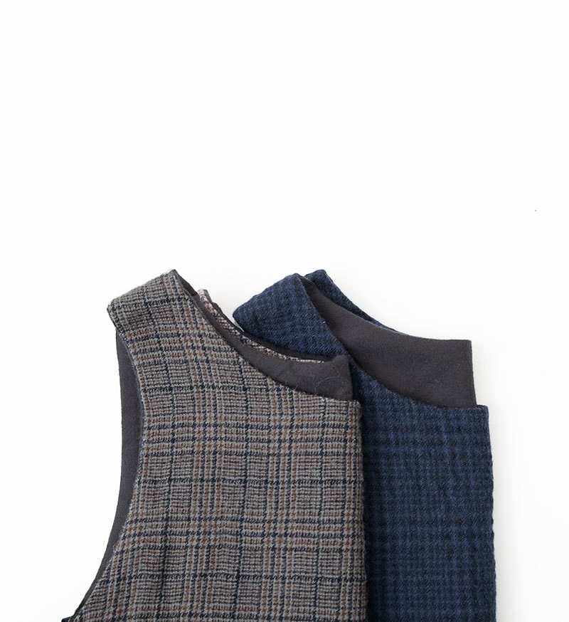 【激レア】ポータークラシック　Uネックチェックベスト TRブッチャーグレンチェックストレッチベスト（セットアップ対応