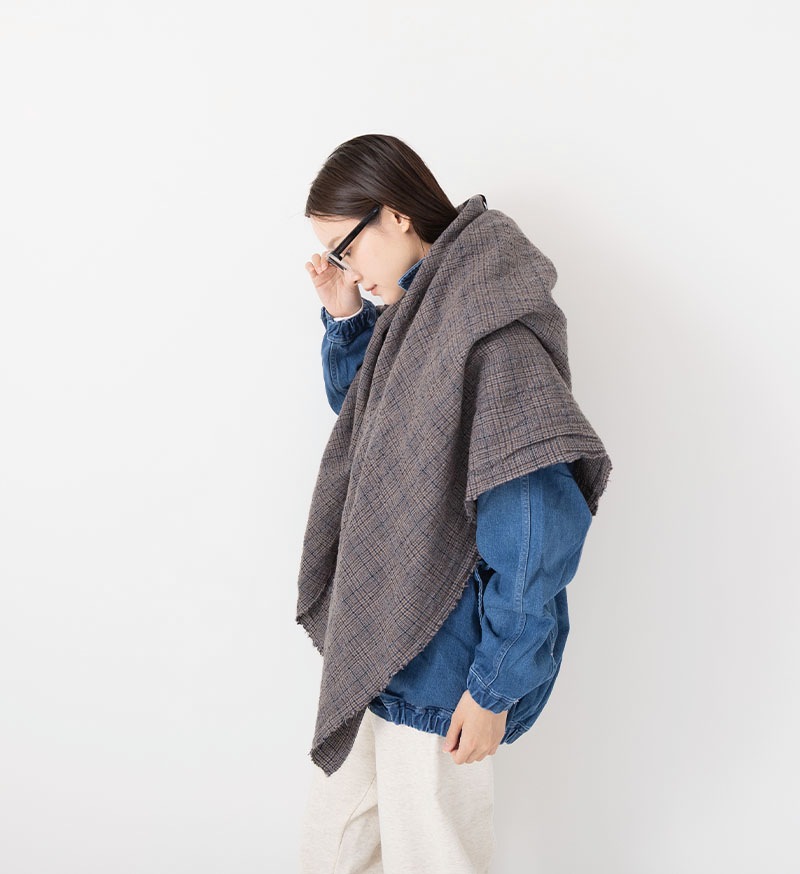 ヴェリテクール グレンチェックストール Veritecoeur｜チェック