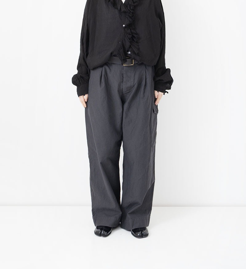 パンツ yule 3315-CTC E-Z Lax 4 : crinkle nylon taffeta charcoal