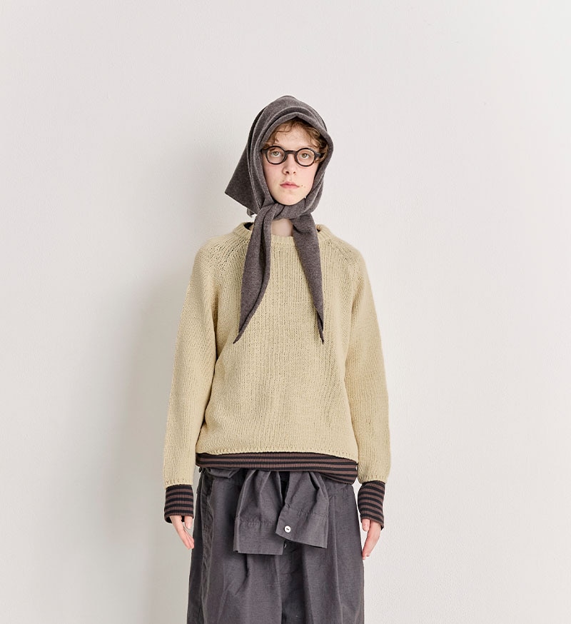 kolor カラー 12AW ラグラン カットオフ 切替モックネック 薄手ニット VCK-312<br>ラグランプルオーバーニット - COLLECTION - Veritecoeur