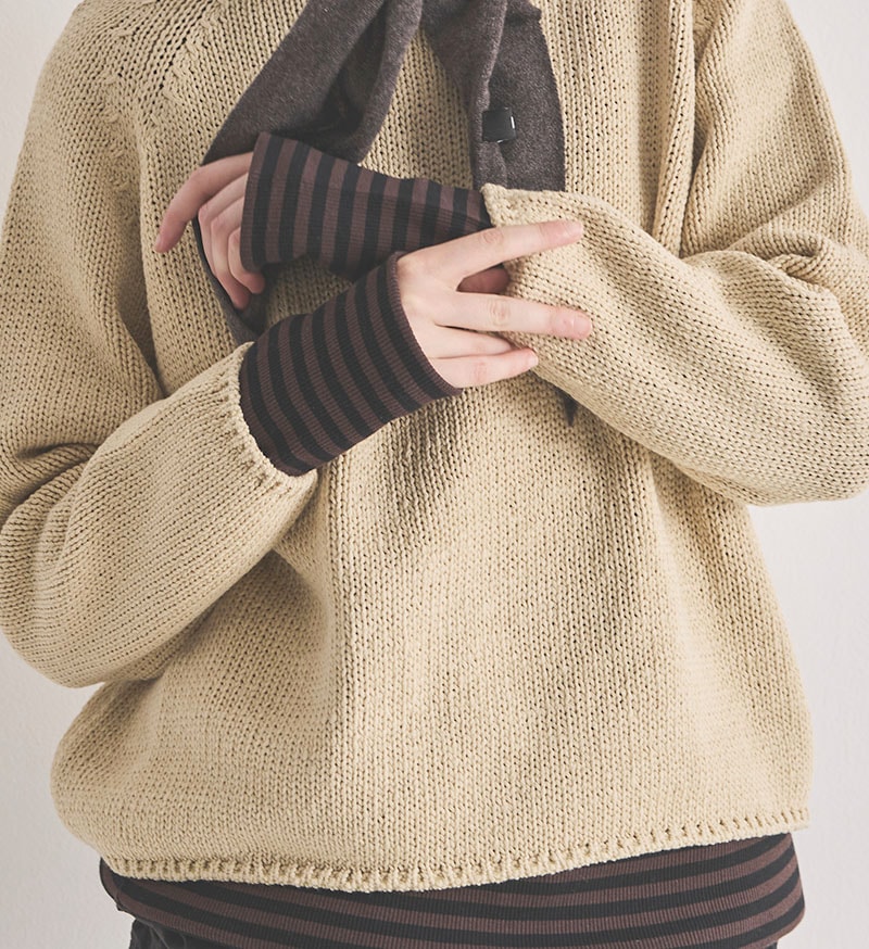 kolor カラー 12AW ラグラン カットオフ 切替モックネック 薄手ニット VCK-312<br>ラグランプルオーバーニット - COLLECTION - Veritecoeur