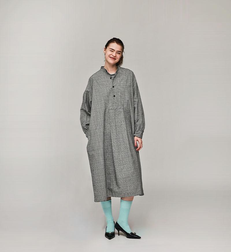 《CLUEL》×《 Veritecoeur》<br>CL-02<br>フロントヨークワンピース / CHECK