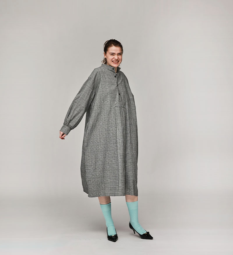 《CLUEL》×《 Veritecoeur》<br>CL-02<br>フロントヨークワンピース / CHECK