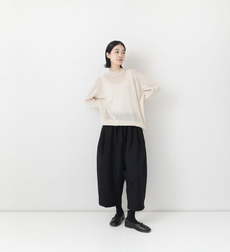 veritecoeur ヴェリテクールvck155黒リネンニット VCK-289<br>リボンクルーネックニット - COLLECTION