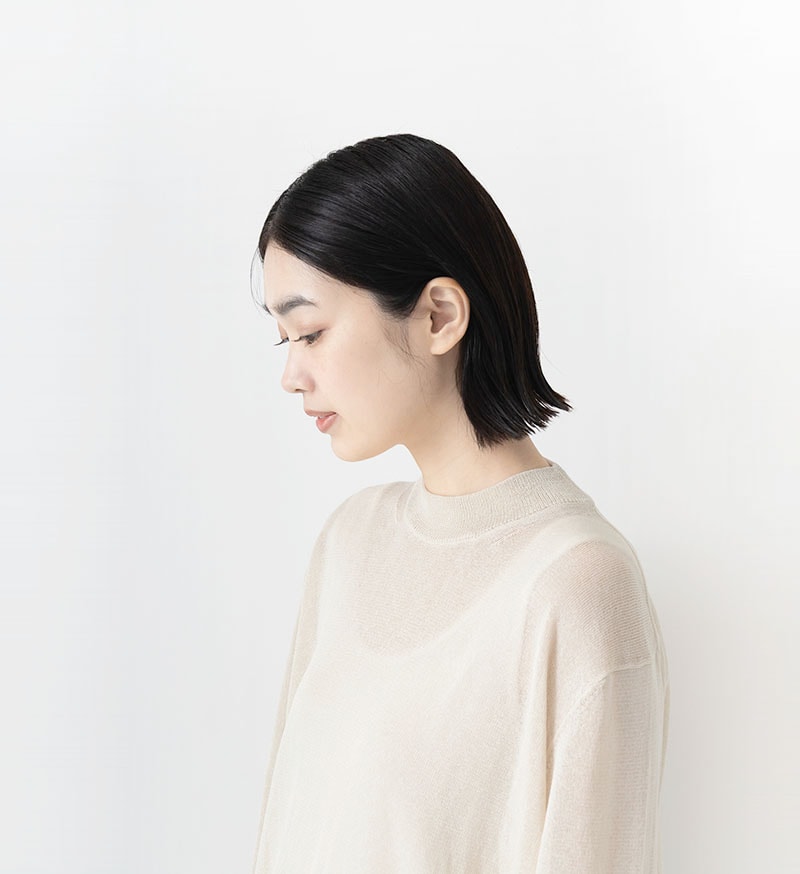 veritecoeur ヴェリテクールvck155黒リネンニット VCK-289<br>リボンクルーネックニット - COLLECTION
